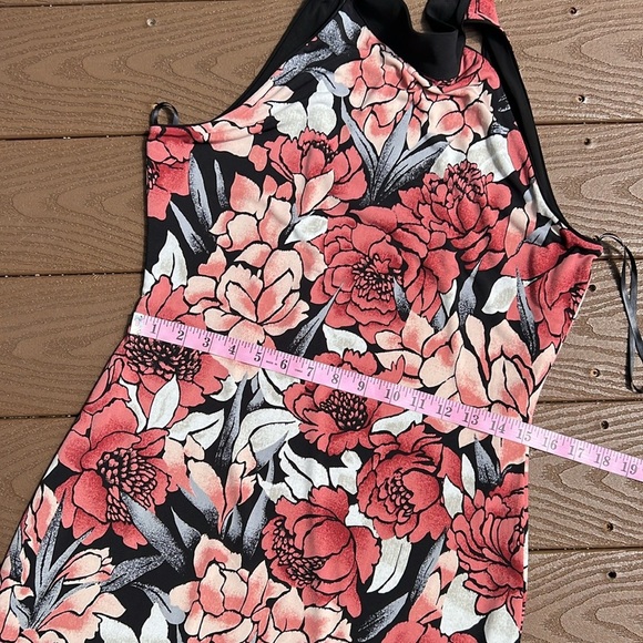 White House Black Market high neck sleeveless bold floral stretch dress SZ S - Picture 7 of 11